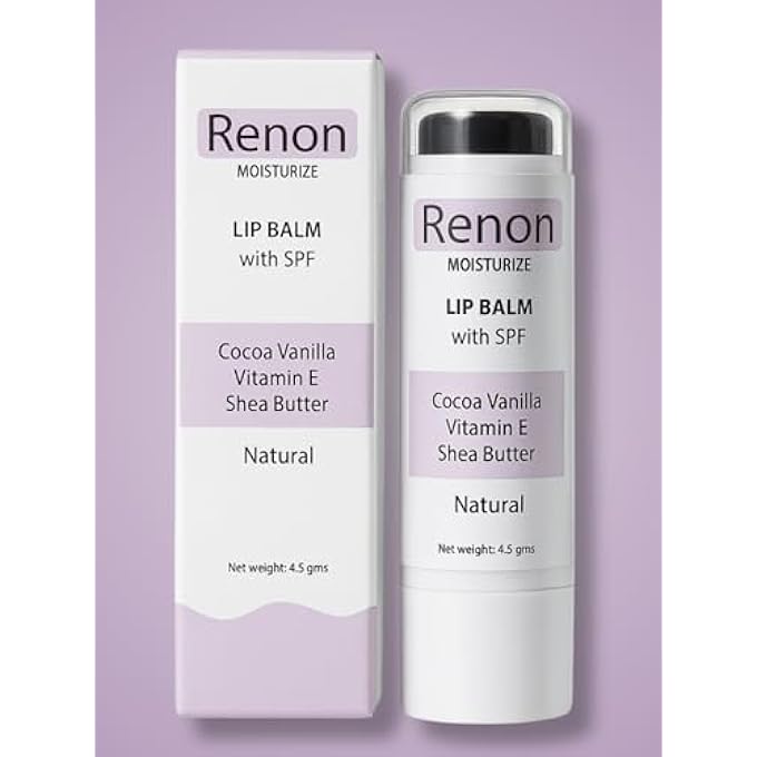 RENON SPF LIP BALM | JOJOBA OIL AND CASTOR OIL | VITAMIN E | SHEA BUTTER | LIP BALM FOR DRY LIPS | LIP BALM MEN | COCOA VANILLA | LIP BALM FOR WOMEN - Image 1